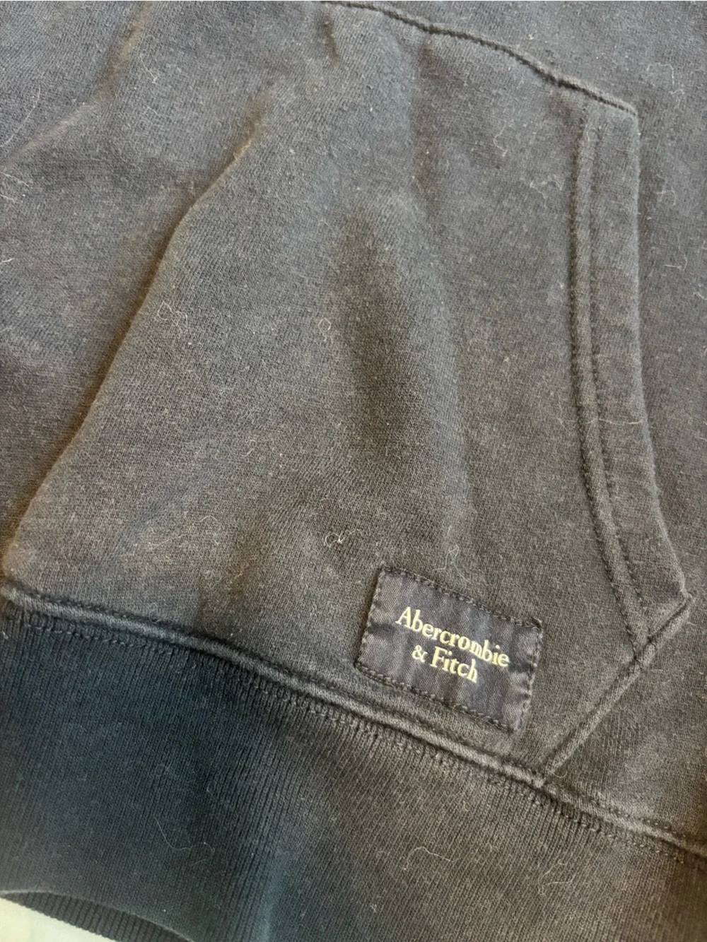 Abercrombie and Fitch Black Hooded Pullover Sweatshirt